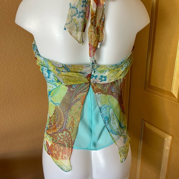 Y2K ice Paisley Halter Top - Multicolor. - Picture 5 of 8